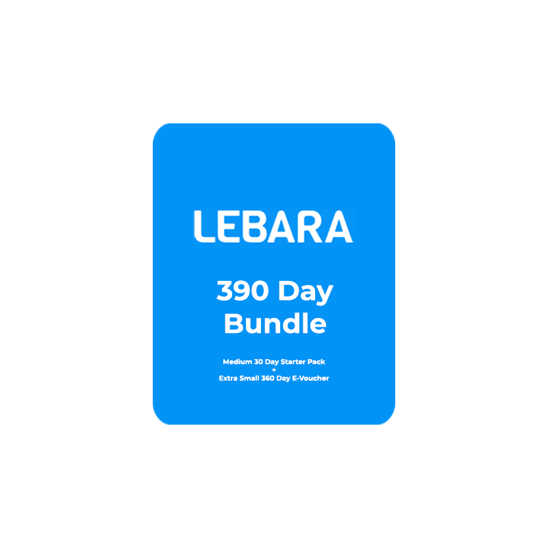 Lebara 390 Day Bundle (Medium 30 Day Starter Pack + Extra Small 360 Day E-Voucher)